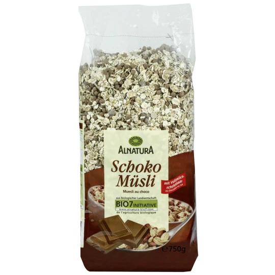 Bio Schoko Müsli Mit Vollmilch Schokolade 750G 3 Bio Schoko Müsli Mit Vollmilch Schokolade 750G