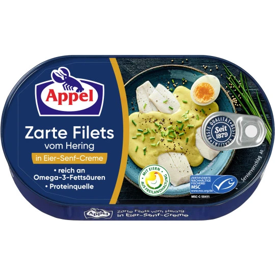 Zarte Heringsfilets In Eier-Senf-Creme 200G 3 Zarte Heringsfilets In Eier-Senf-Creme 200G