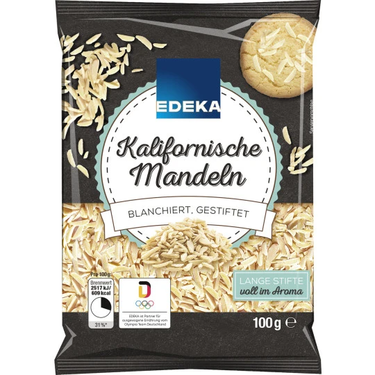 Kalifornische Mandeln Blanchiert, Gestiftelt 100G 3 Kalifornische Mandeln Blanchiert, Gestiftelt 100G