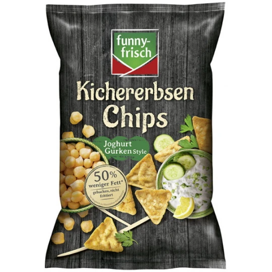 Kichererbsenchips Joghurt Gurken Style 80G 3 Kichererbsenchips Joghurt Gurken Style 80G