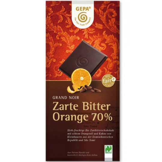 Fairtrade Grand Noir Orange Bio Schokolade 70% Cacao 100G 3 Fairtrade Grand Noir Orange Bio Schokolade 70% Cacao 100G