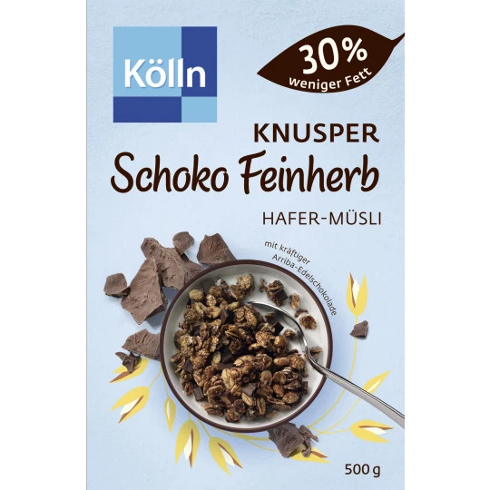 Müsli Knusper Schoko Feinherb 30% Weniger Fett 500G 3 Müsli Knusper Schoko Feinherb 30% Weniger Fett 500G