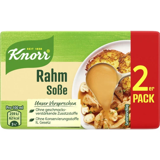 Knorr Rahm Soße Für 2x 250ML 68G 3 Knorr Rahm Soße Für 2x 250ML 68G