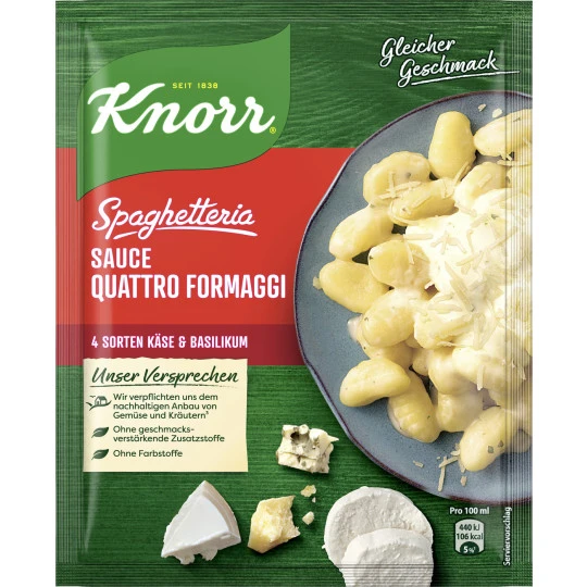 Knorr Spaghetteria Sauce Quattro Formaggi Ergibt 250ML 3 Knorr Spaghetteria Sauce Quattro Formaggi Ergibt 250ML