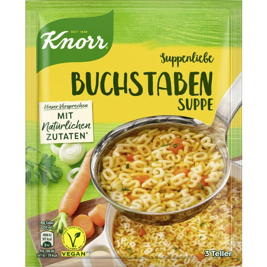 Knorr Suppenliebe Buchstaben Suppe 82G 3 Knorr Suppenliebe Buchstaben Suppe 82G