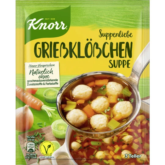 Knorr Suppenliebe Grießklößchen Suppe 36G 3 Knorr Suppenliebe Grießklößchen Suppe 36G