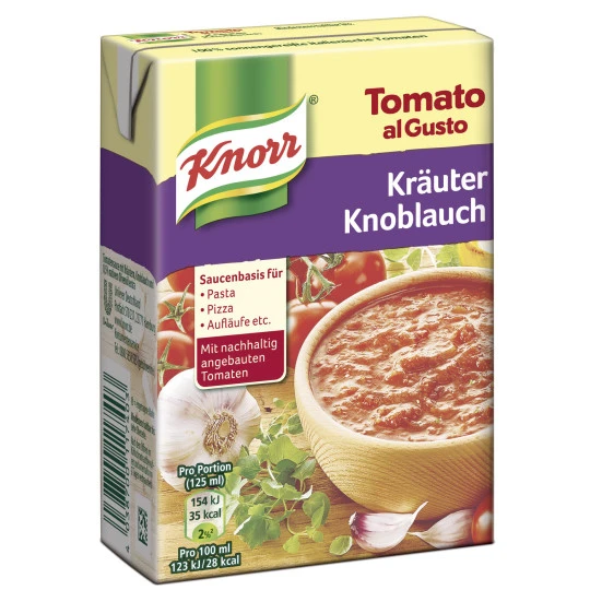 Knorr Tomato Al Gusto Kräuter-Knoblauch 370G 3 Knorr Tomato Al Gusto Kräuter-Knoblauch 370G