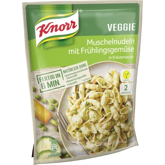Knorr Veggie Muschelnudeln Mit Frühlingsgemüse In Kräutersauce 155G 3 Knorr Veggie Muschelnudeln Mit Frühlingsgemüse In Kräutersauce 155G